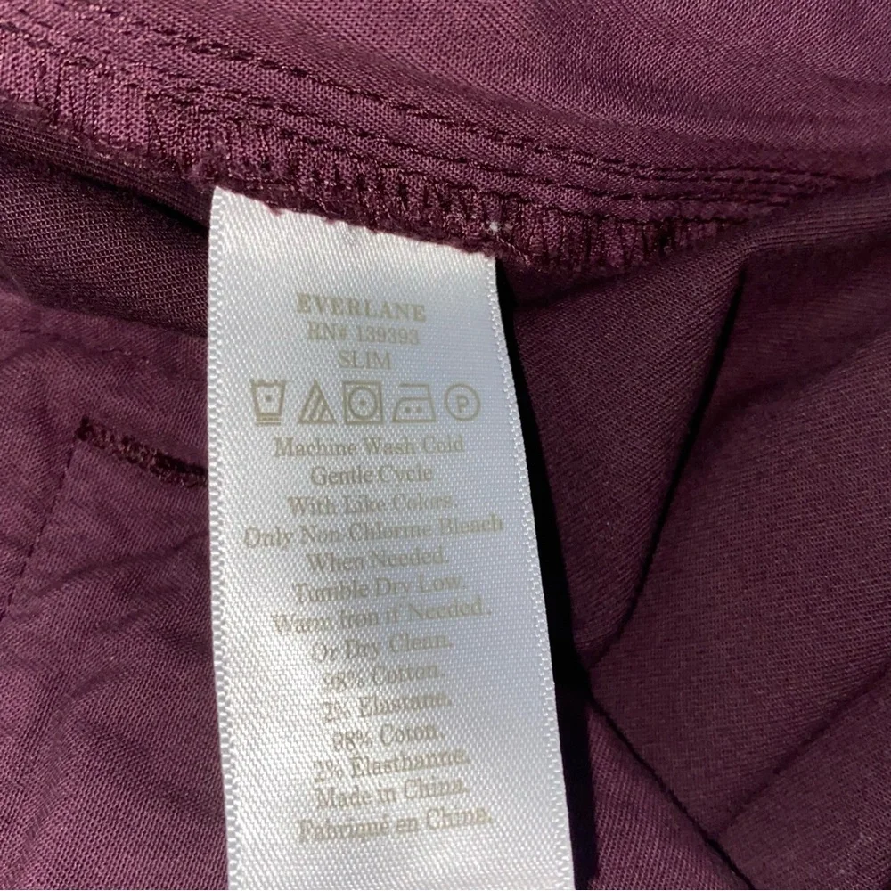 Everlane slim fit chino pants flat front sz 35W 31.5L 35